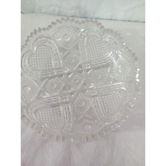 Imperial Glass Nucut "Hearts" With Sawhoot Rim Vintage 1920s Rare Find - Picture 2 of 10